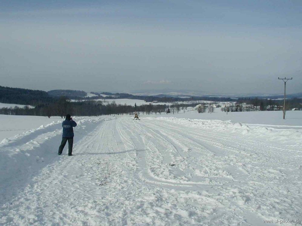 landung mein winter flugplatz